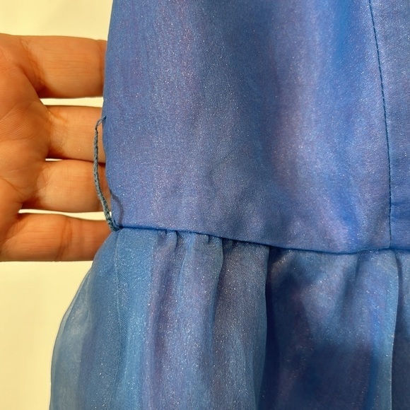 Vintage 60s ruffle faux wrap halter a line midi dress women’s size small / 4 - Picture 4 of 9